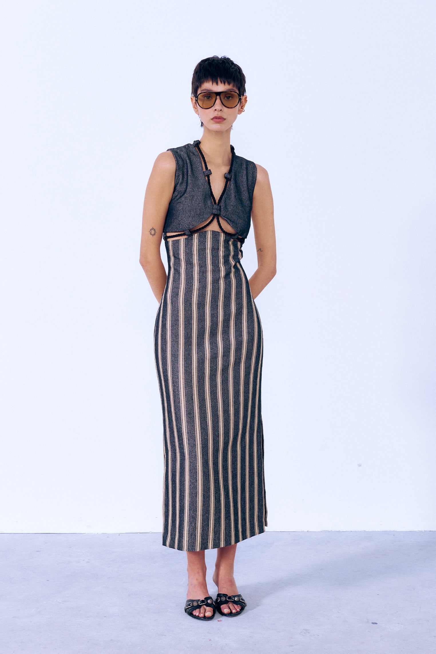 Vestido midi dos piezas