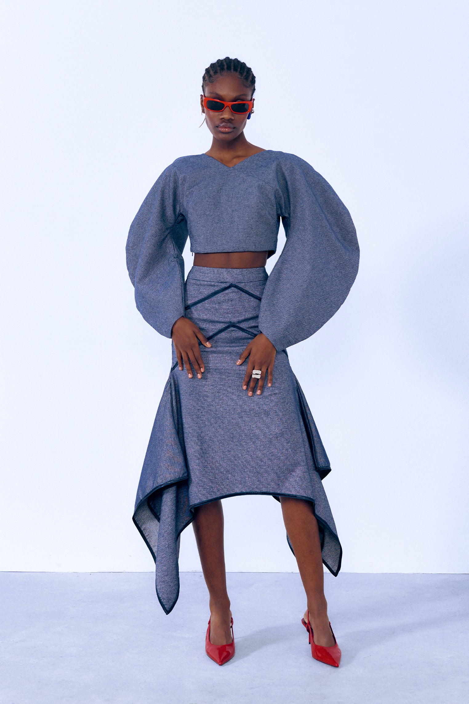 Chaqueta globo denim