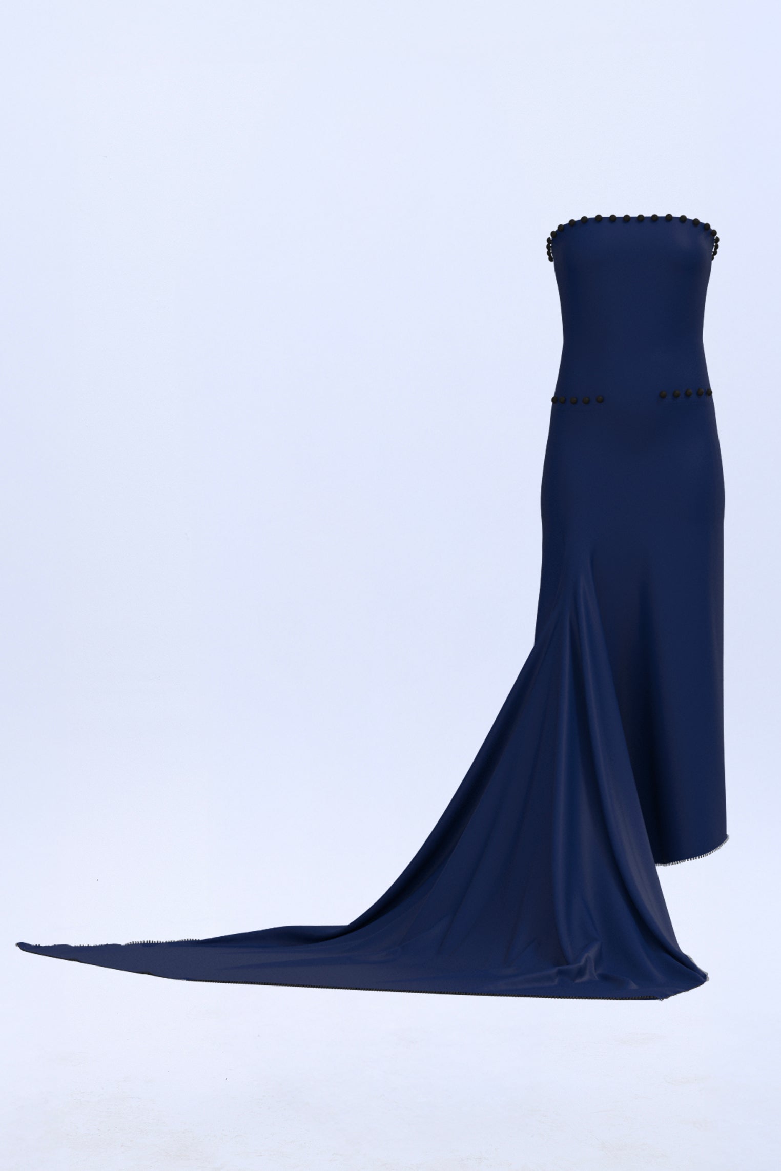 Vestido con cola drapeado PRE-ORDER