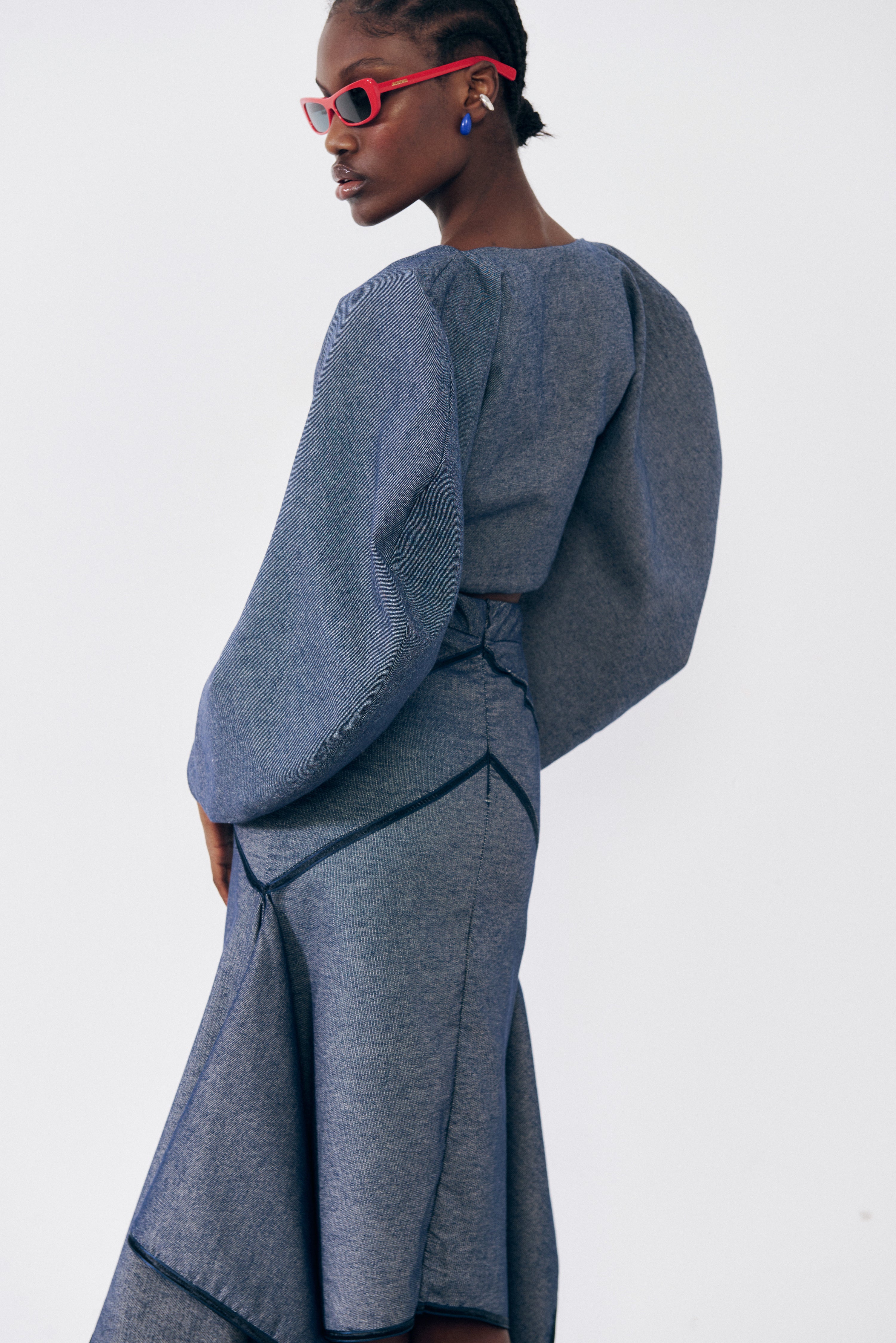 Chaqueta globo denim