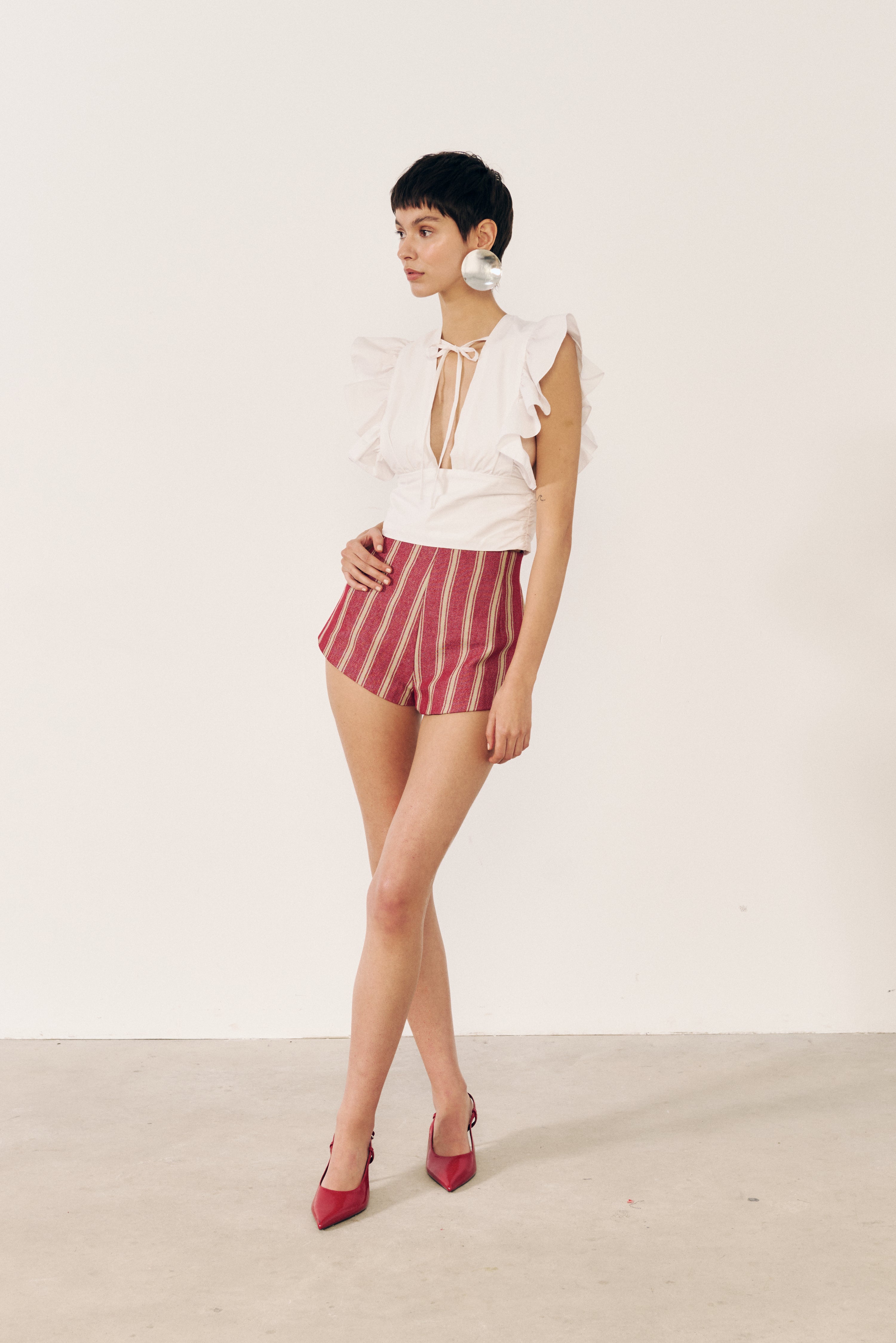 Top con volantes blanco