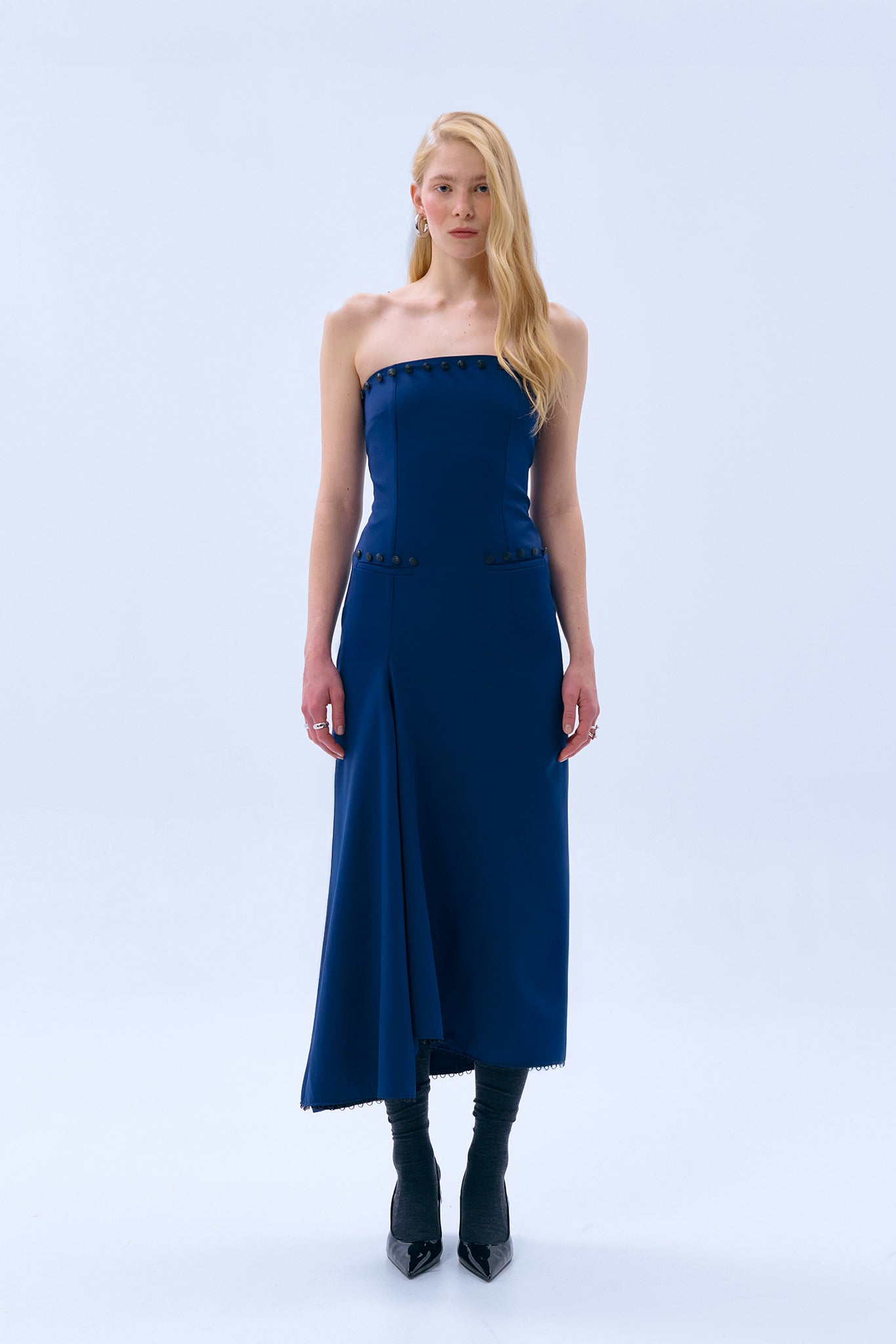 Vestido de palabra de honor marino