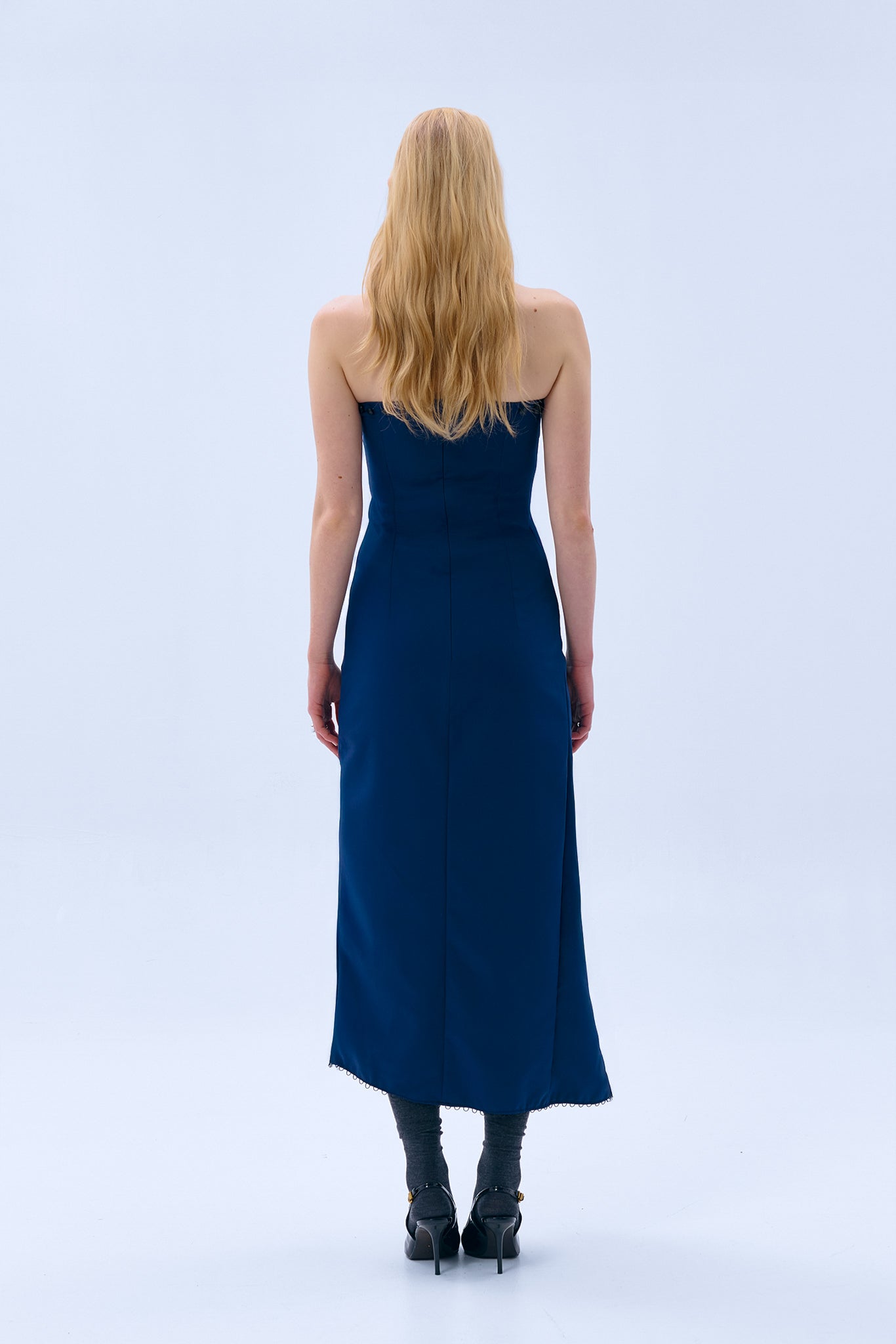 Vestido de palabra de honor marino