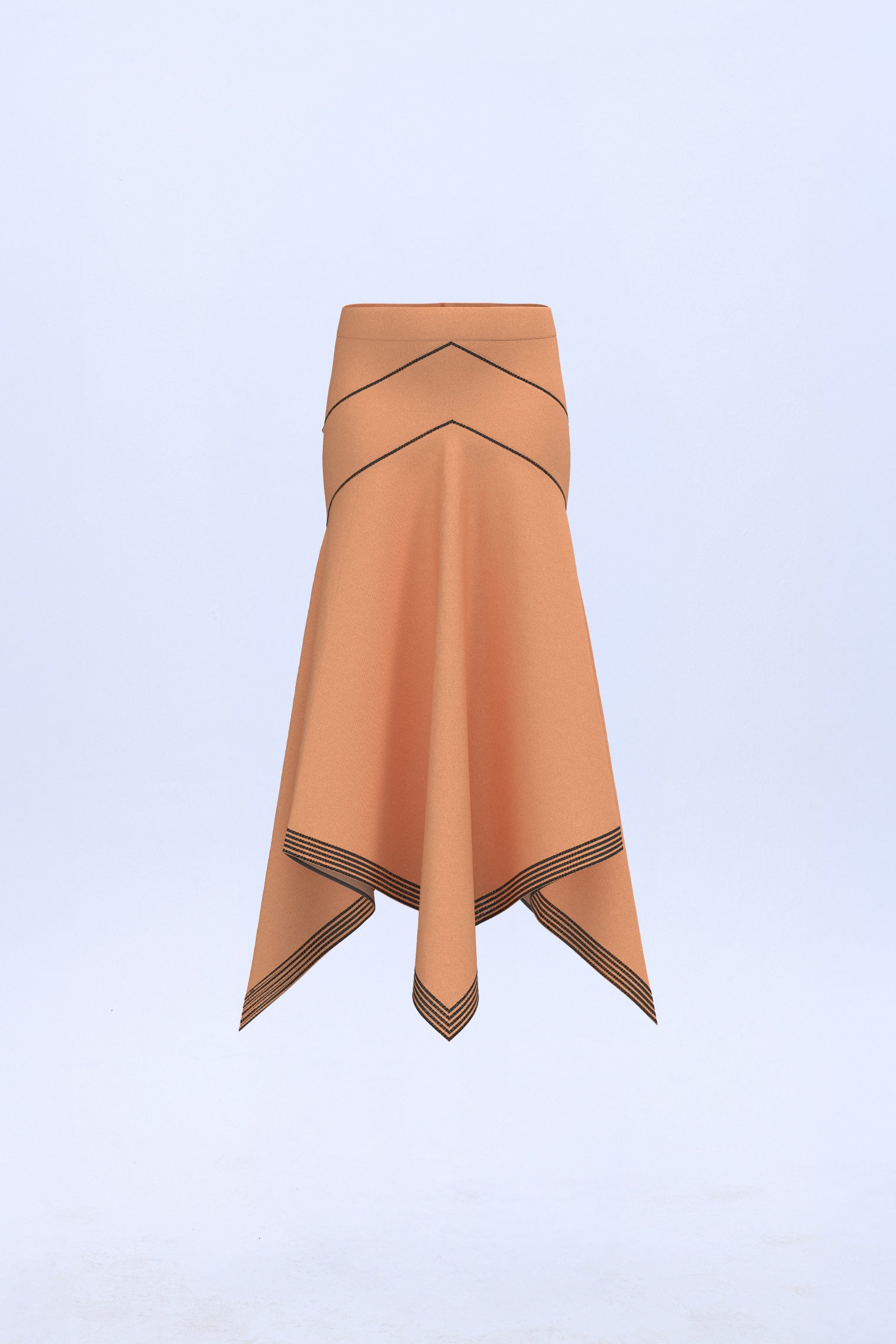 Falda cortes con pasamanería