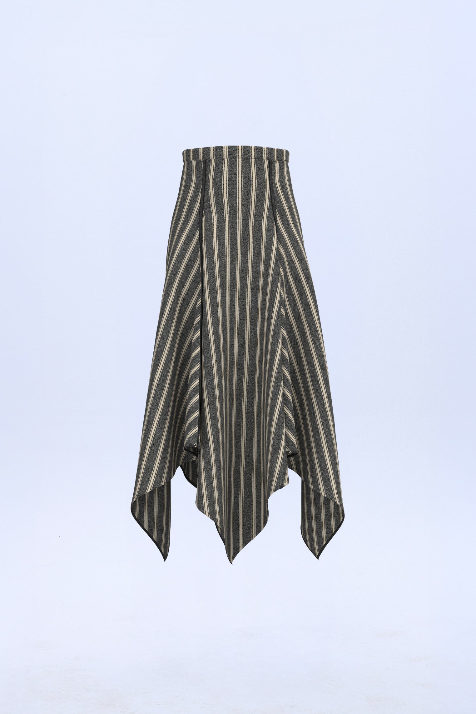 Falda con cortes en rayas negras