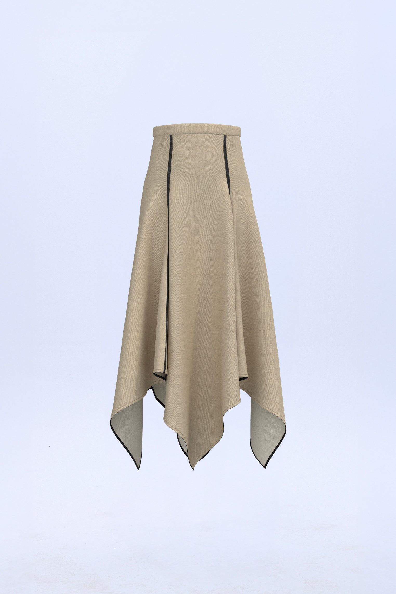 Falda con cortes beige