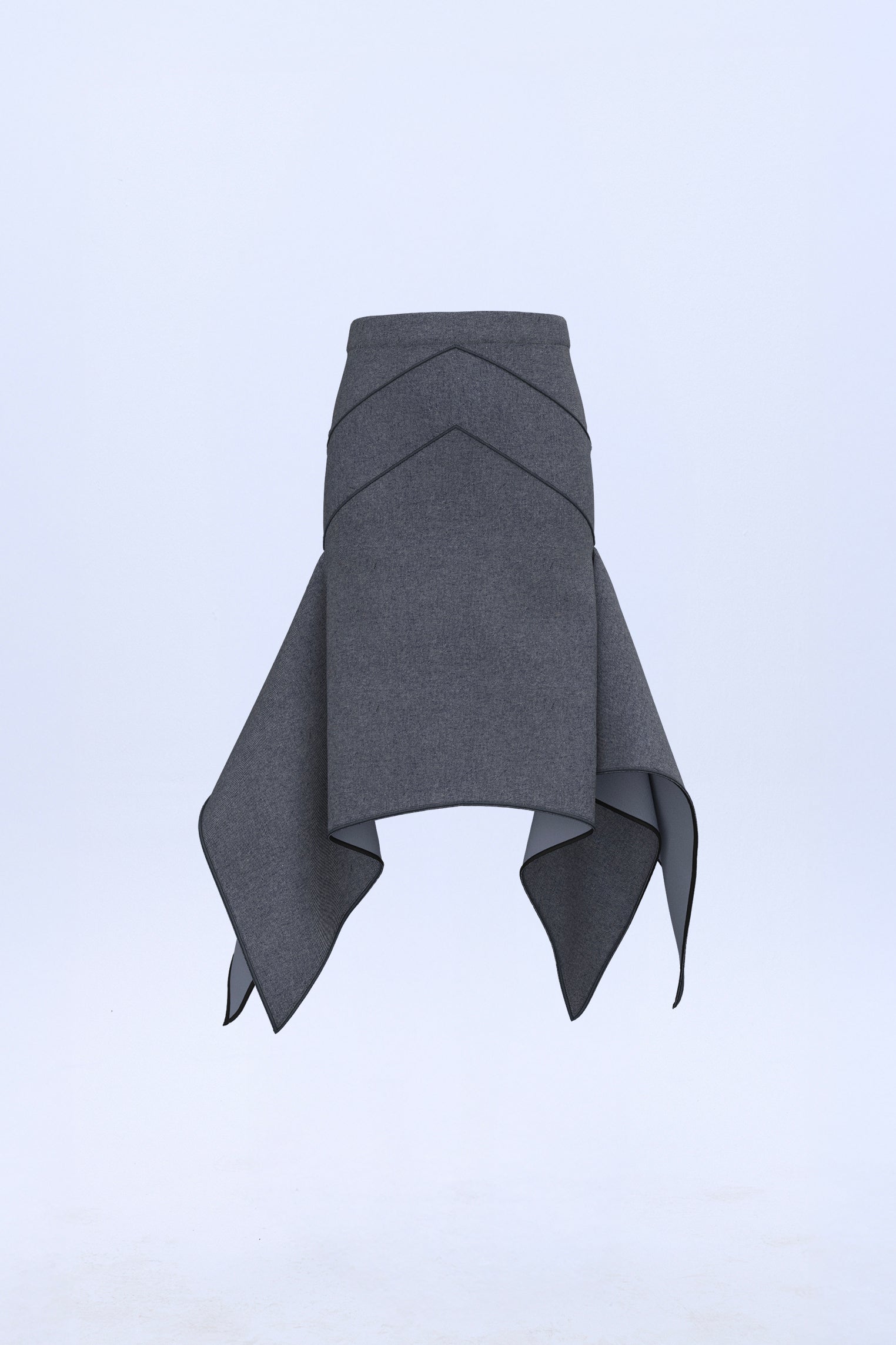 Falda con cortes azul marino