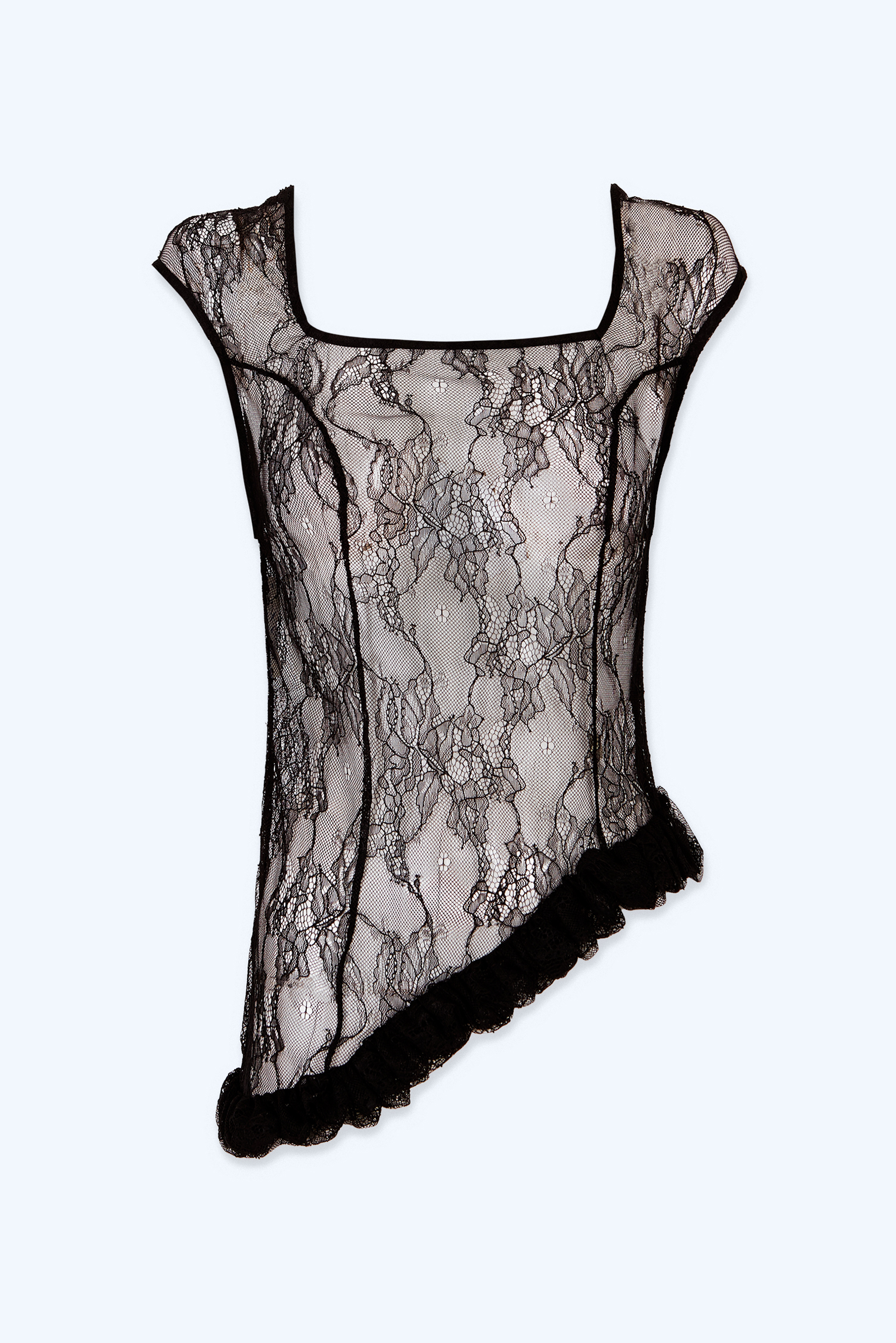Top "memoria" en encaje negro