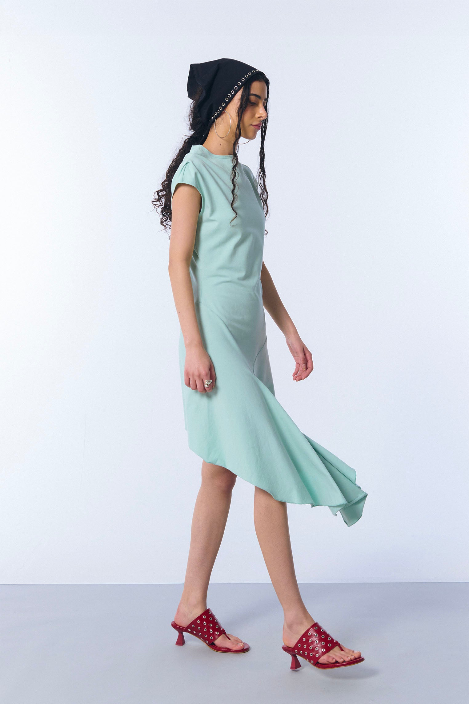 Vestido "verbena" en algodón verde