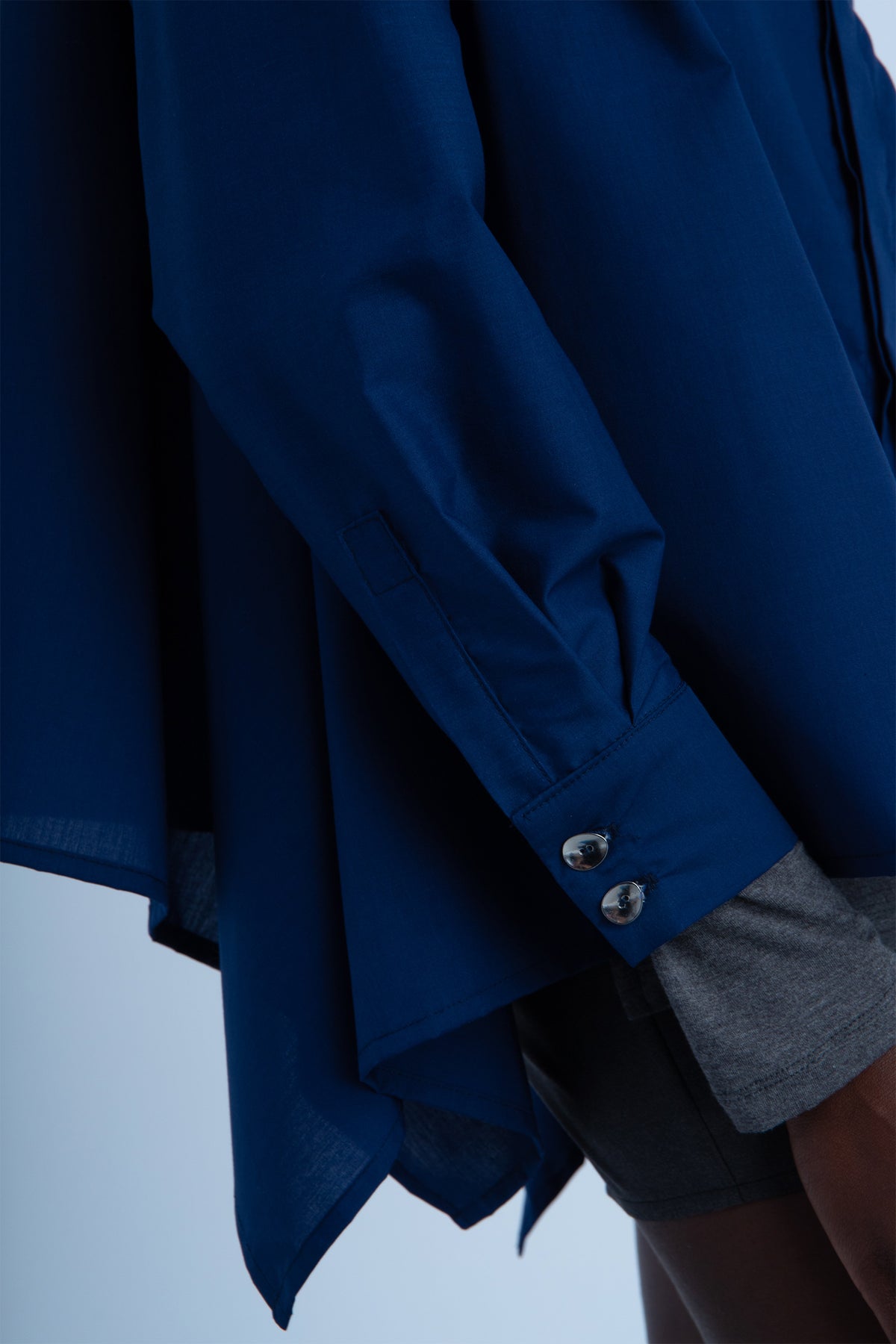 Camisa "servilleta" de algodón Azul Marino
