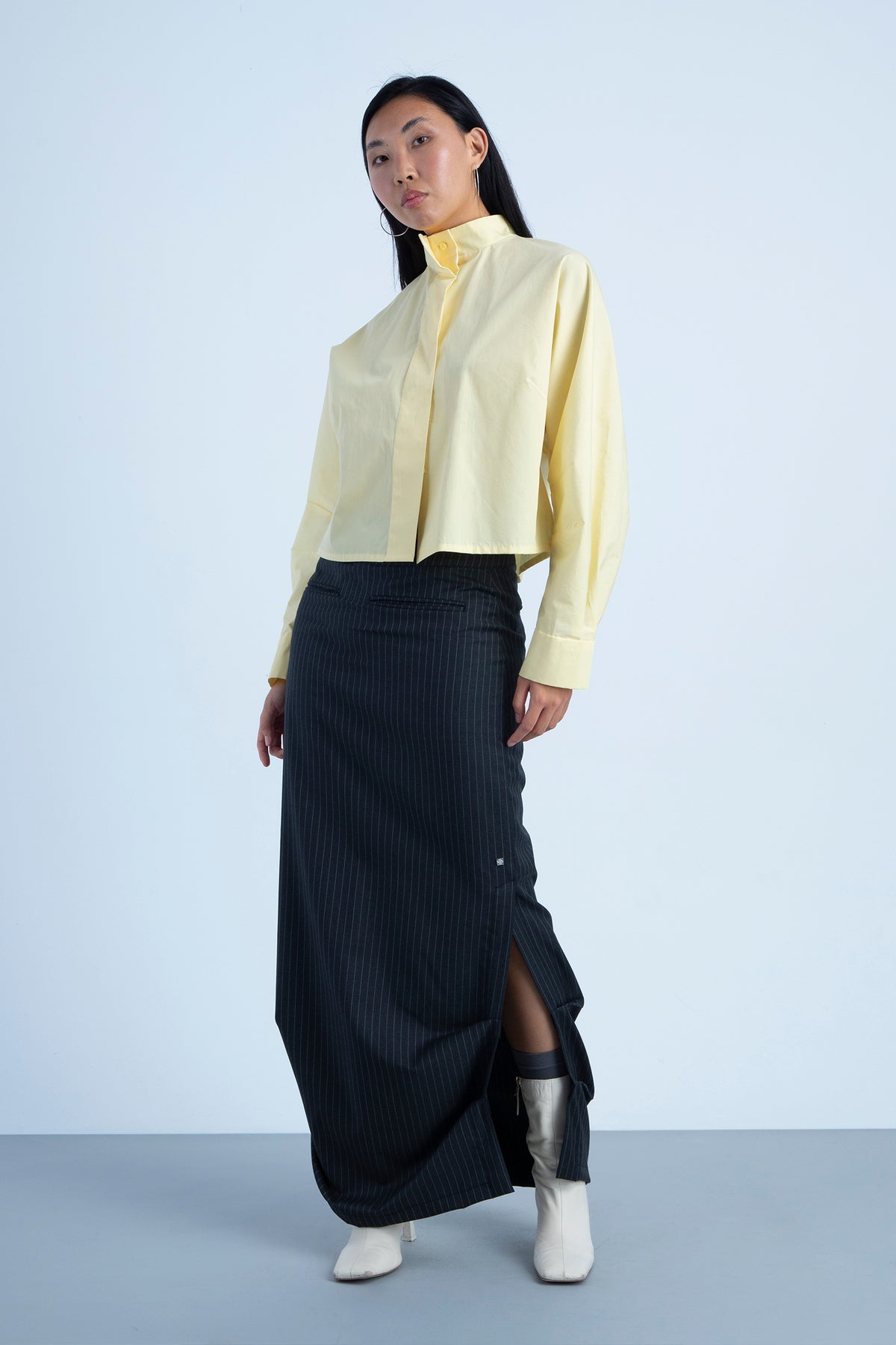 Camisa "control" en algodón Amarillo