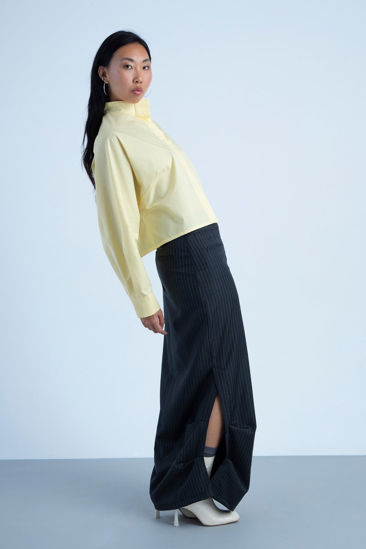 Camisa "control" en algodón Amarillo