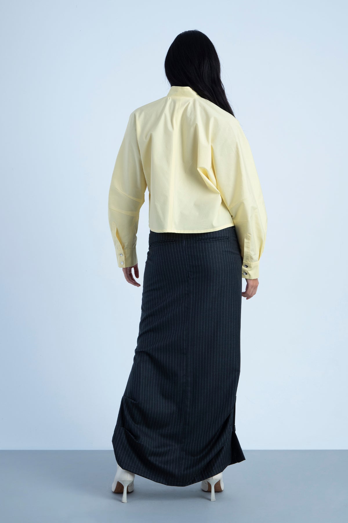 Camisa "control" en algodón Amarillo