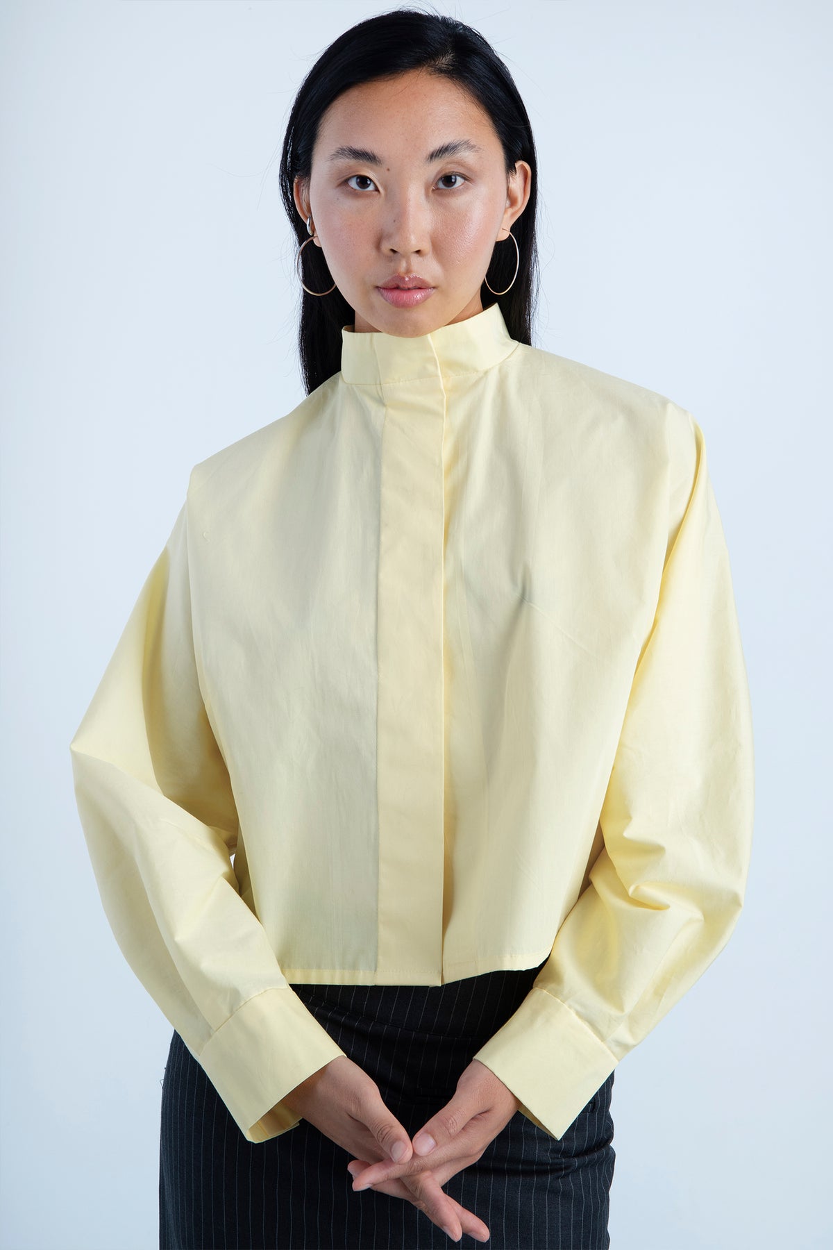 Camisa "control" en algodón Amarillo