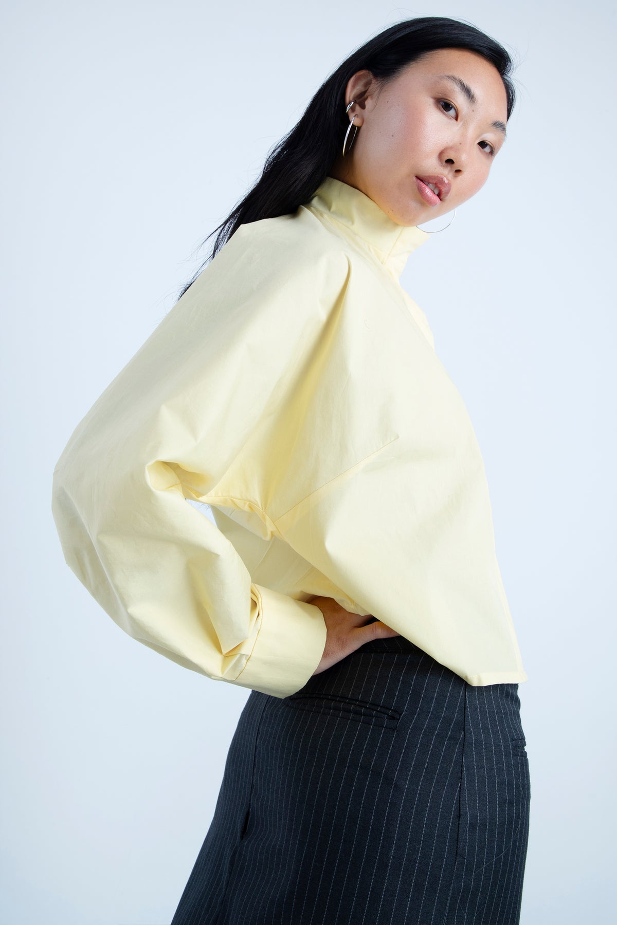 Camisa "control" en algodón Amarillo