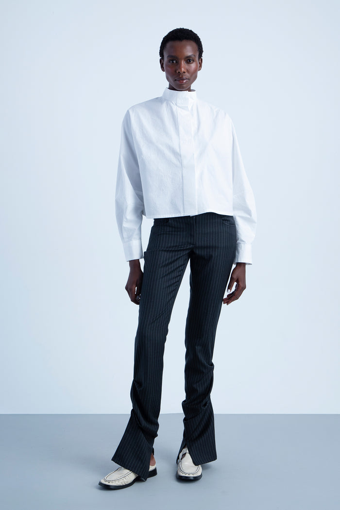Camisa "control" en algodón blanco