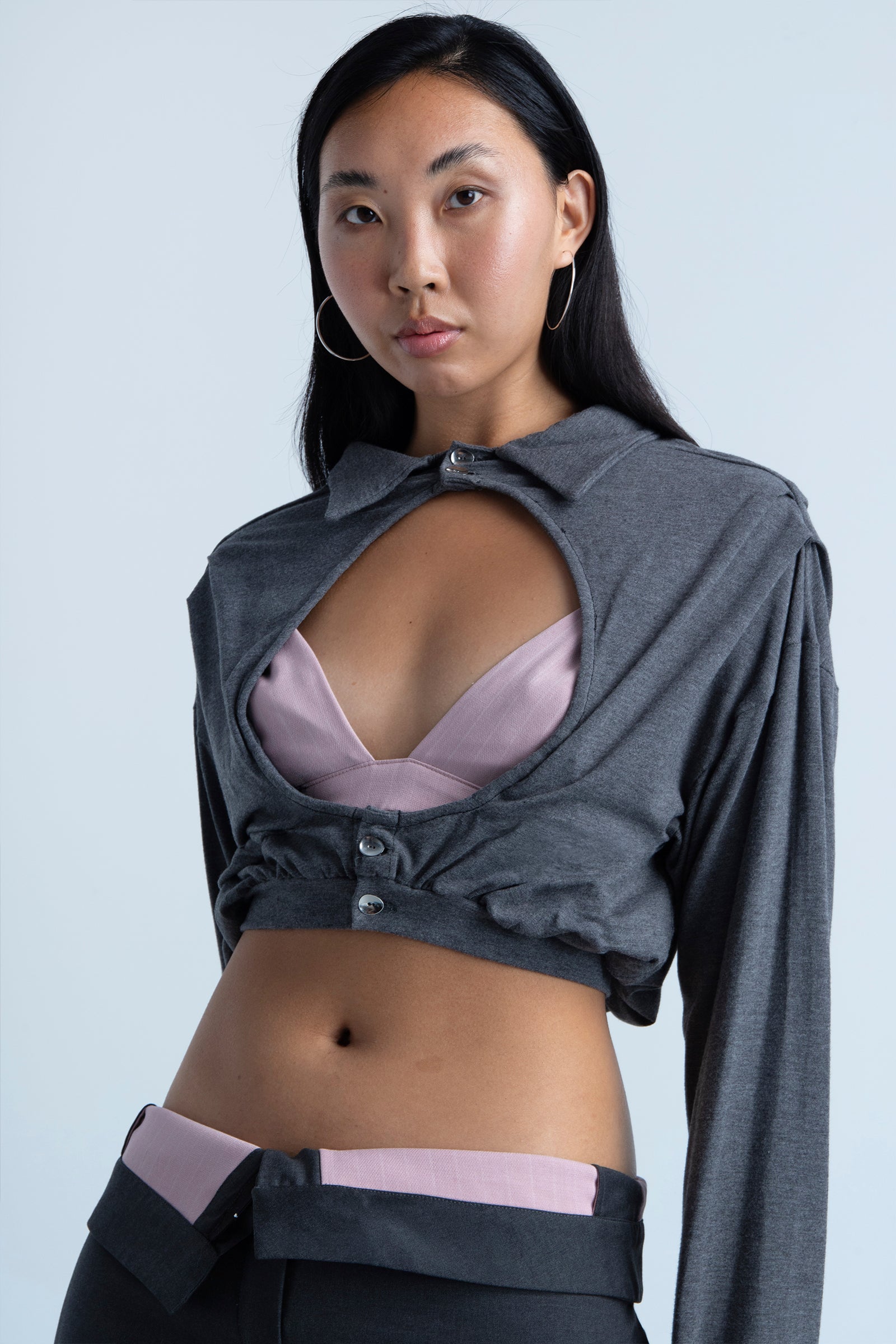 Camiseta "bocado" de bamboo gris