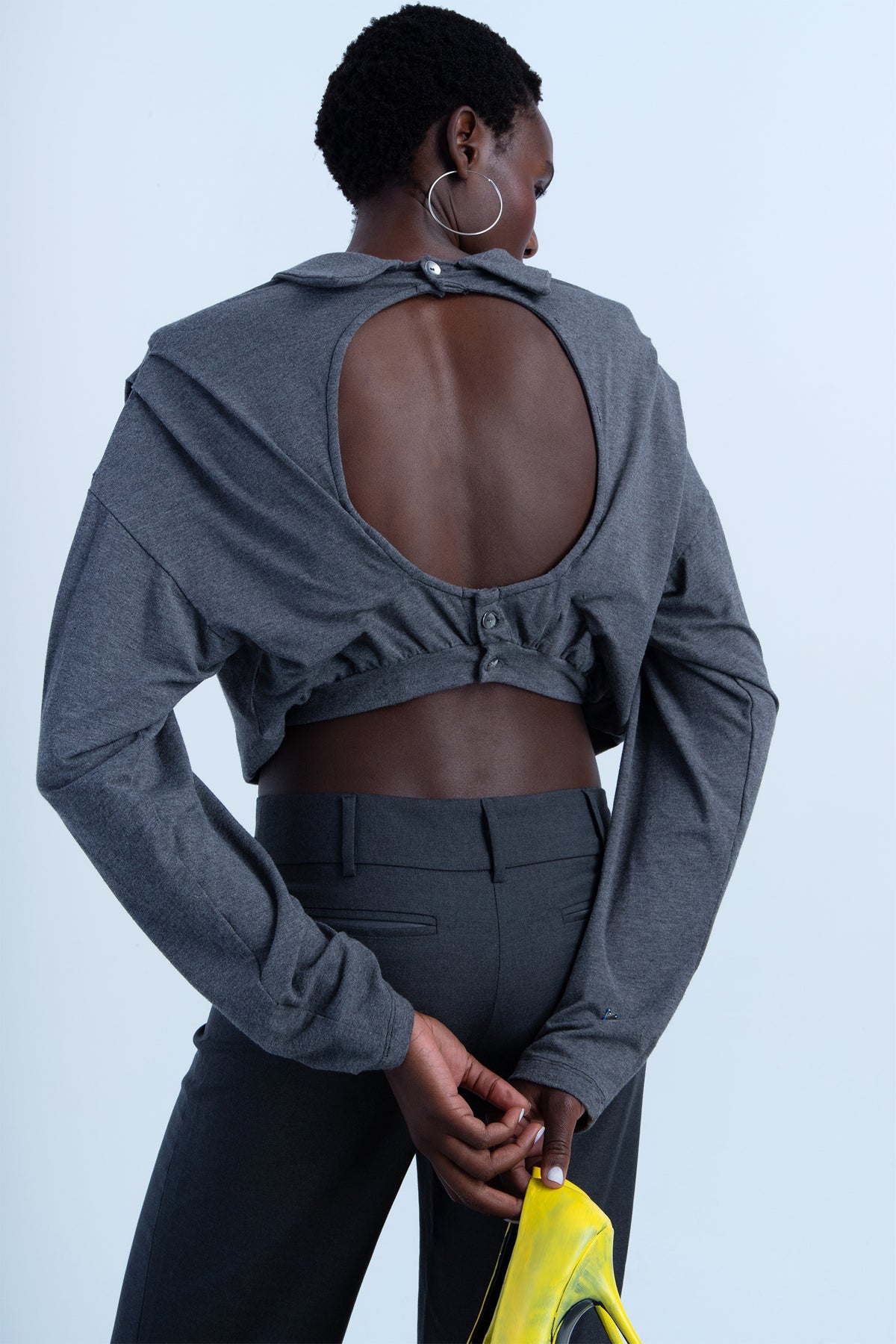Camiseta "bocado" de bamboo gris