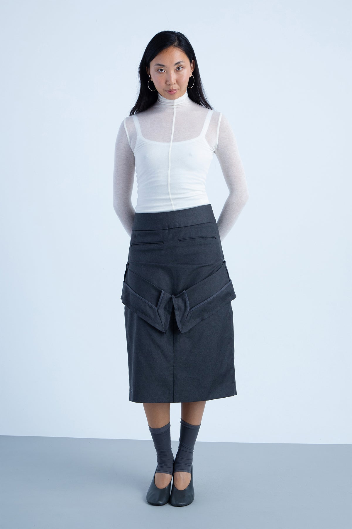 Falda "umbral" en lana merino