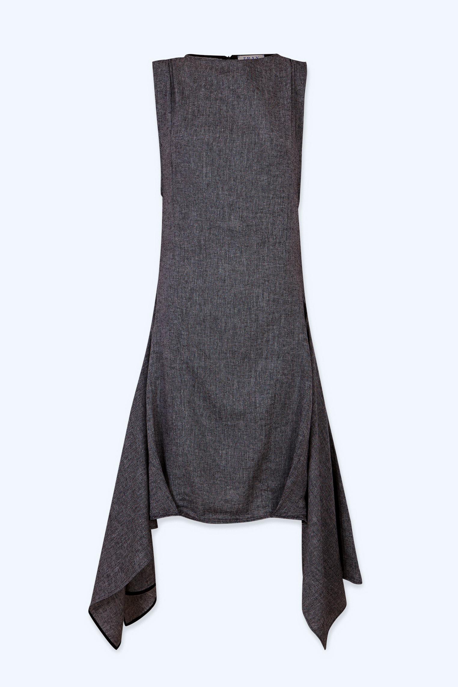 Vestido "ventorro" en lino de espiga negro