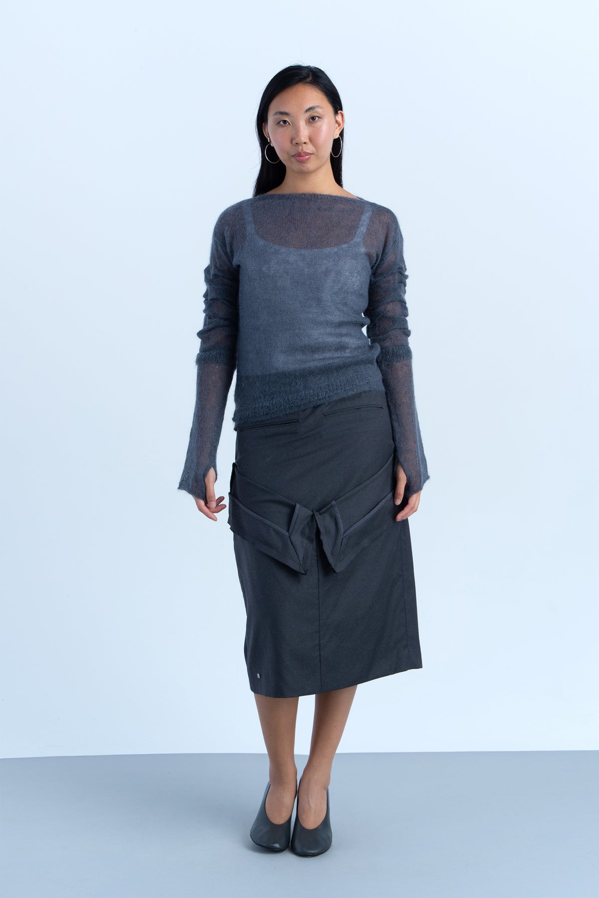 Jersey "migas" en lana Gris