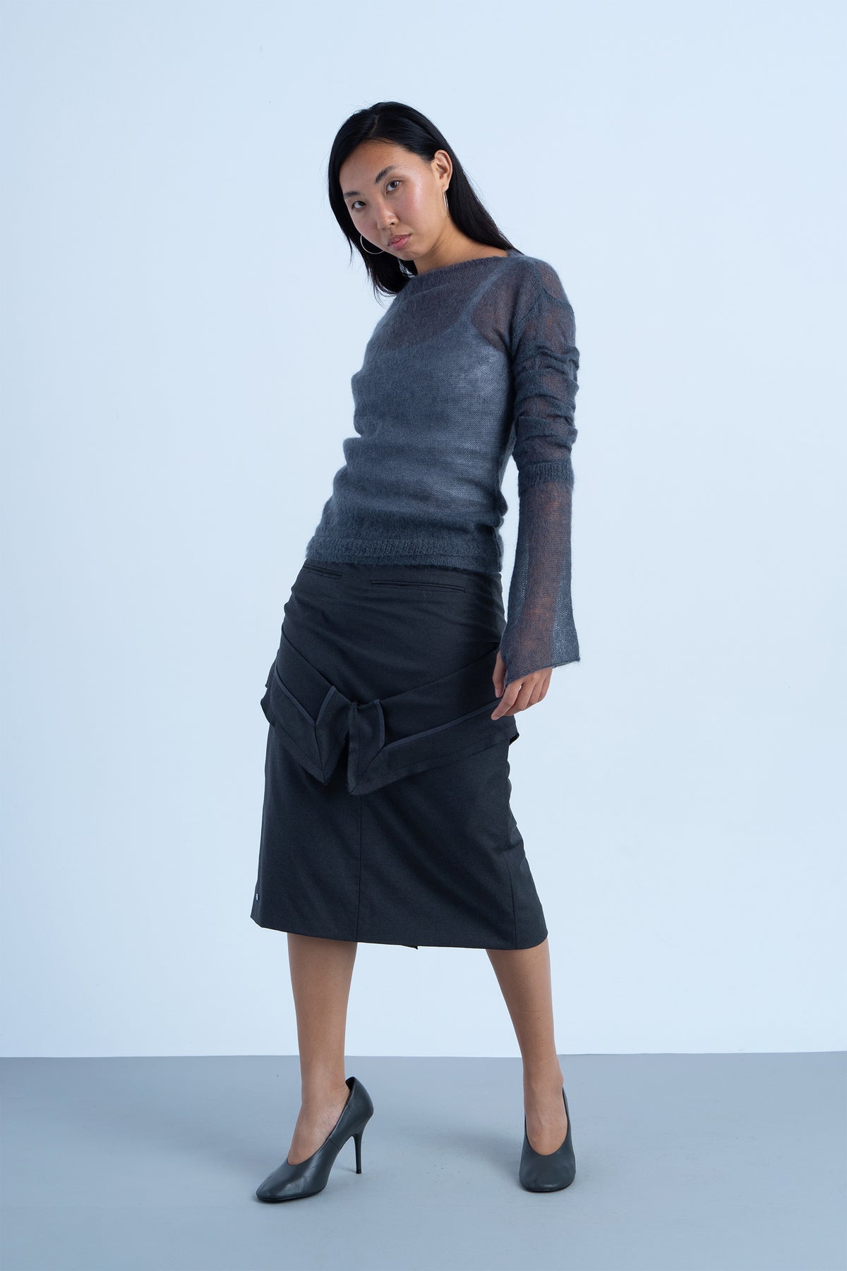 Jersey "migas" en lana Gris