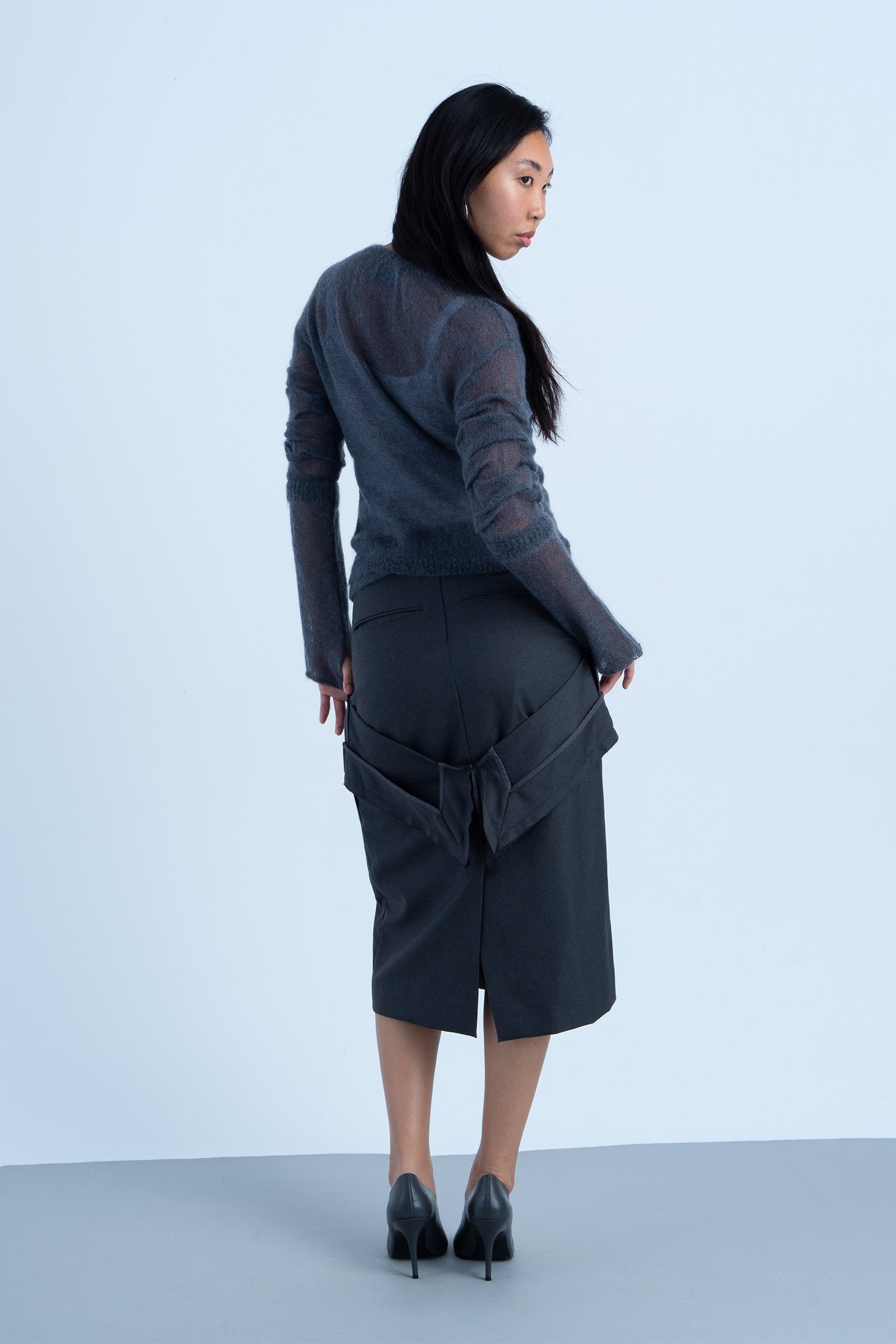 Jersey "migas" en lana Gris