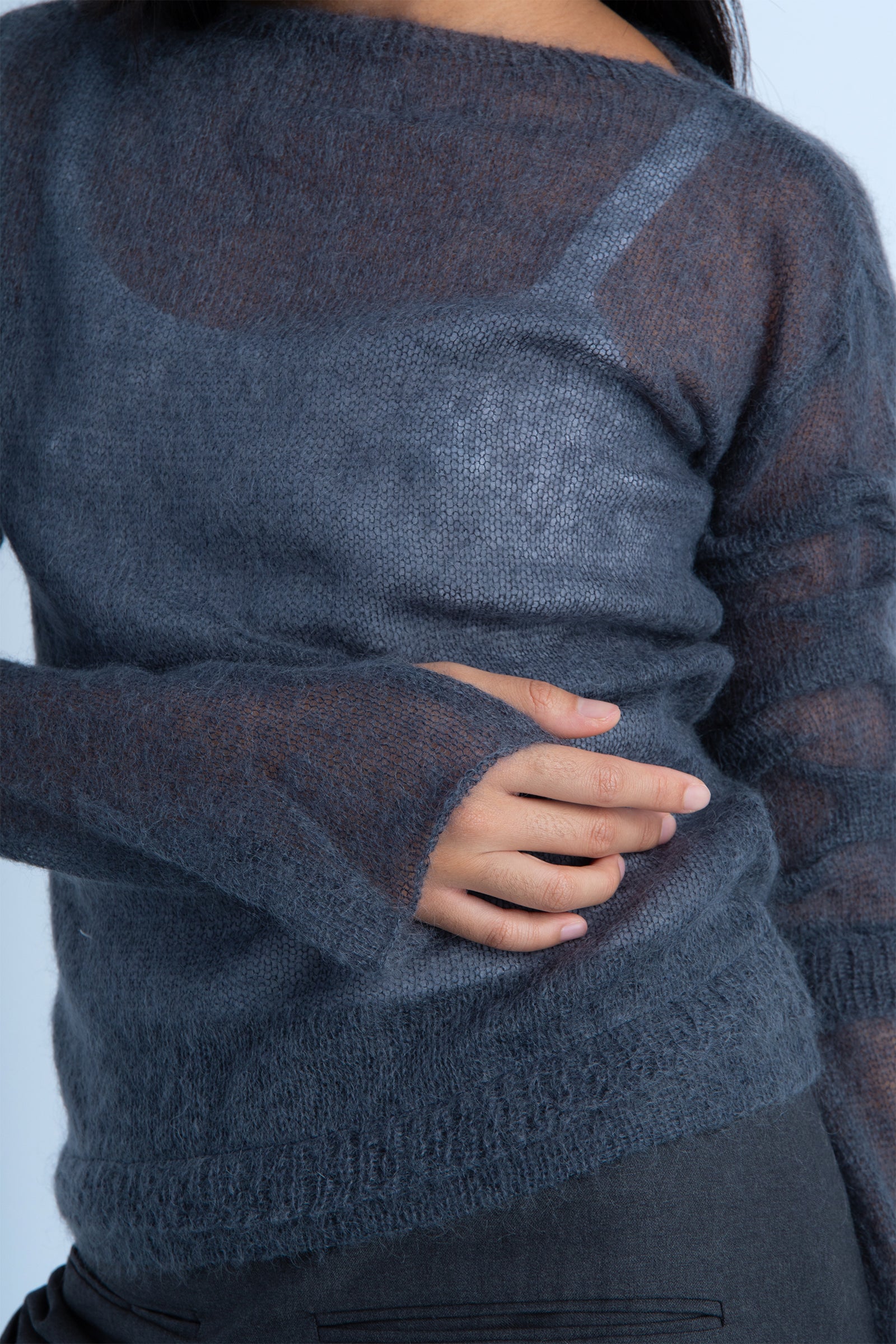 Jersey "migas" en lana Gris