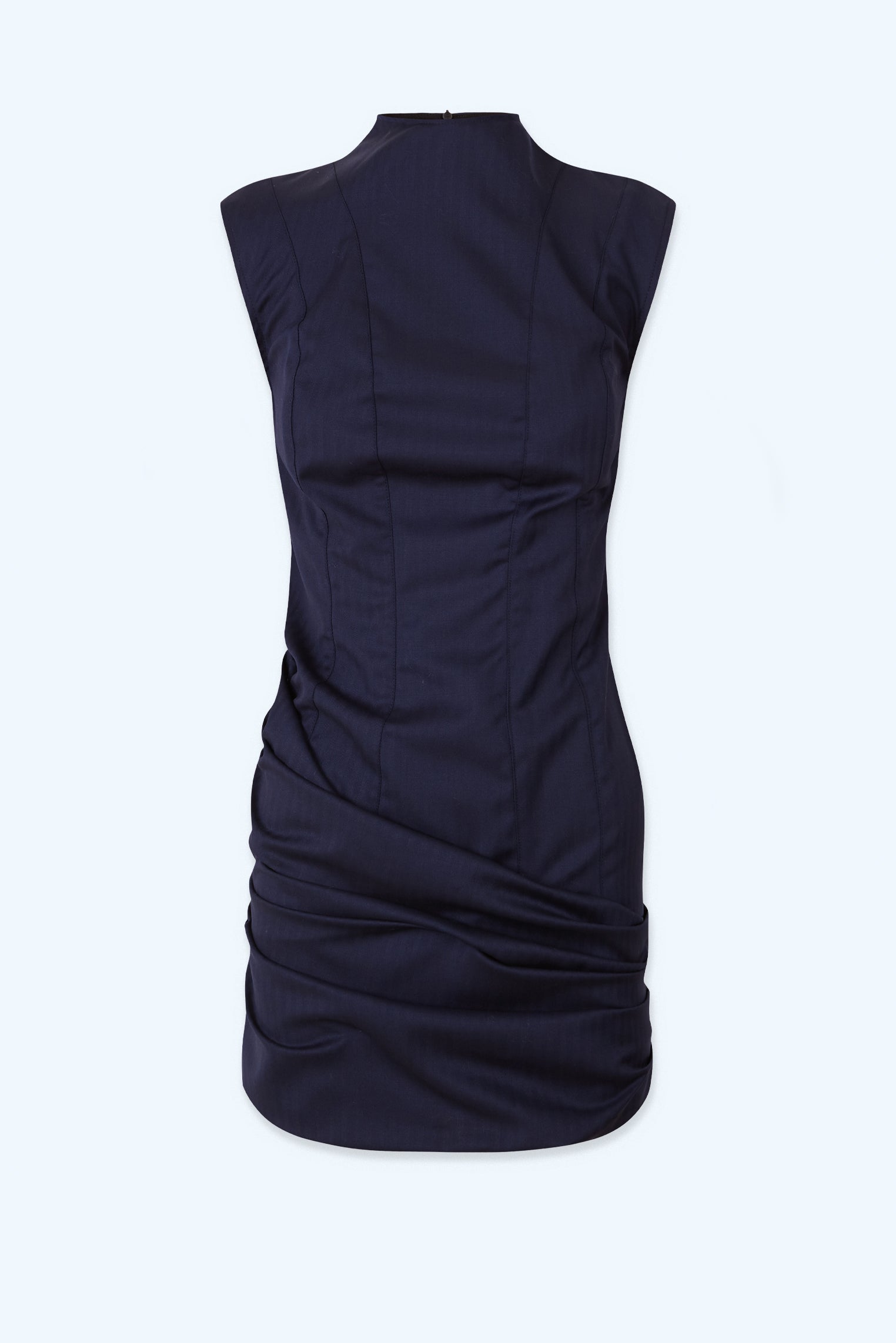 Vestido mini "esencia" en lana merino Azul Marino
