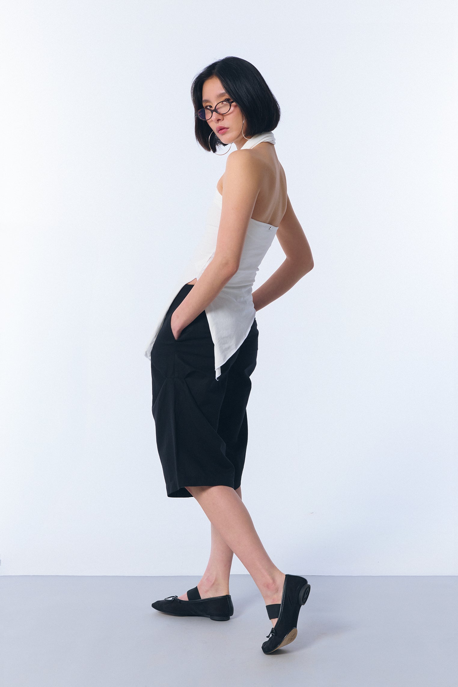 Top "patrona" en algodón blanco