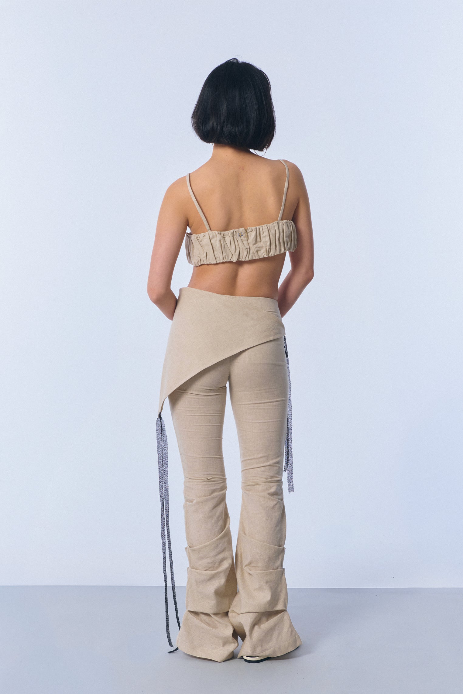 Top "ausencia" en lino arena