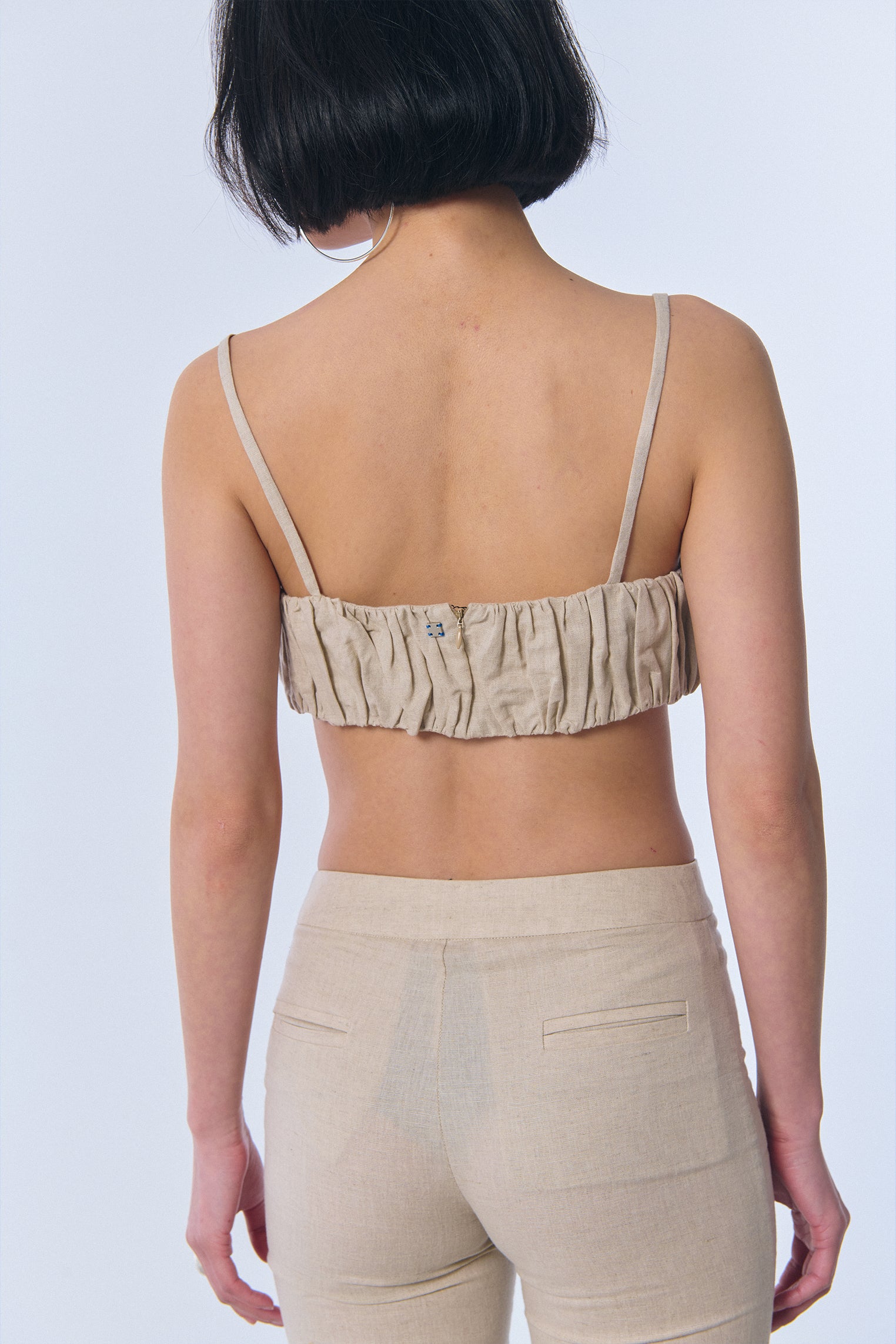 Top "ausencia" en lino arena