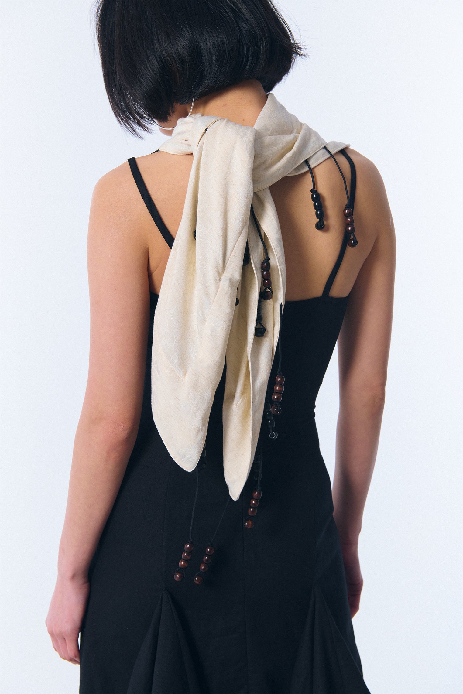 Vestido "tendal" en lino negro